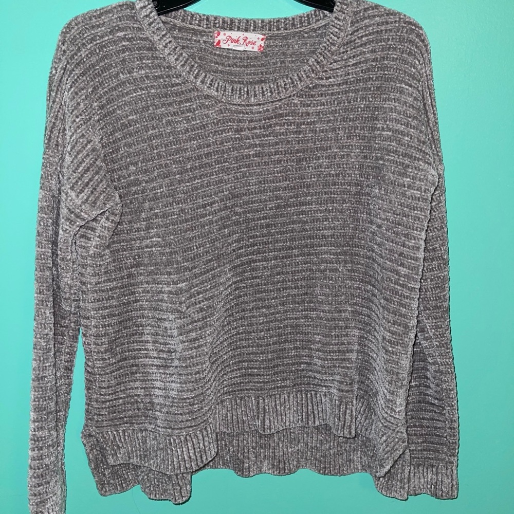 Grey knitted sweater